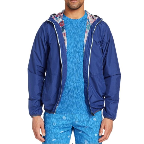 BROOKLYN BRIGADE Men's Stormy Night Breaker Hooded Jacket Size XL In Navy